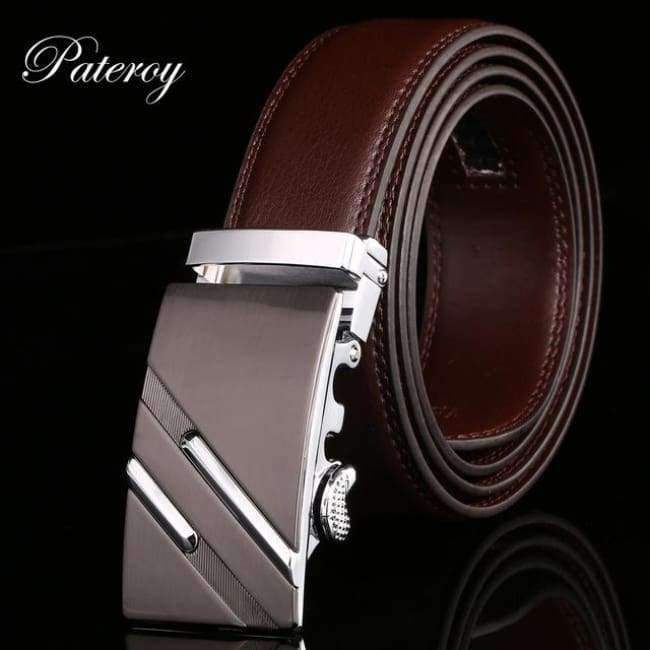 Planet Gates AT003LSA / 120cm Men's Belt Male Waist Belts Genuine Leather Automatic Riem Cinturon Hombre Ceinture Homme Designer Cinto Masculino High Quality