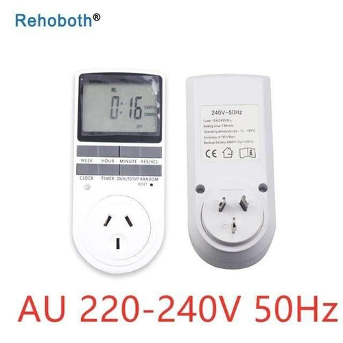 Electronic Digital Timer Switch EU Plug Kitchen Timer Outlet 230V 50HZ 7 Day 12/24 Hour Programmable Timing Socket