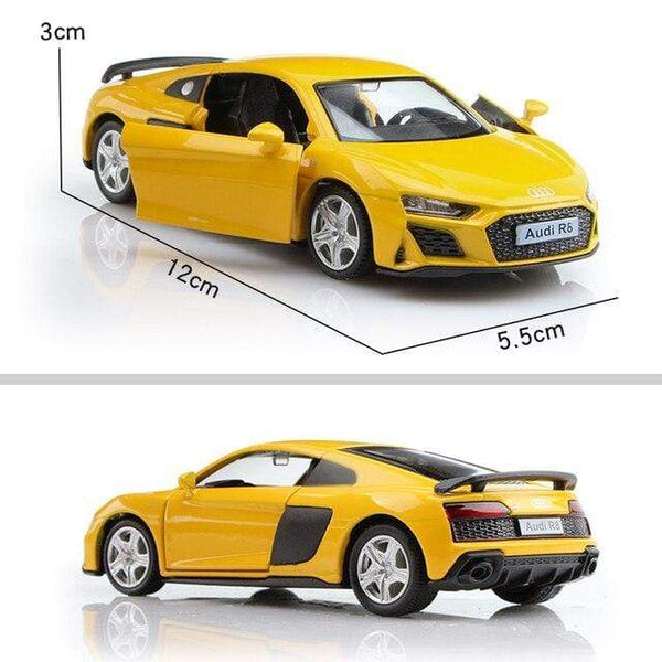 Planet Gates Audi R8 Yellow 1:36 Alloy Car Honda Acura Chevrolet Dodge Golf RMZ city Diecasts Toy Vehicles Simulation Exquisite Model 5 Inch Children Gifts