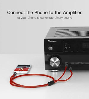 Planet Gates Audio Cable 3.5mm to Double 6.35mm Aux Cable 2 mono 6.5 Jack to 3.5 Male  for Phone to Mixer Amplifier 6.35 Adapter