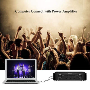 Planet Gates Audio Cable 3.5mm to Double 6.35mm Aux Cable 2 mono 6.5 Jack to 3.5 Male  for Phone to Mixer Amplifier 6.35 Adapter