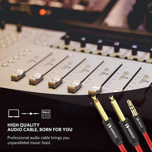 Planet Gates Audio Cable 3.5mm to Double 6.35mm Aux Cable 2 mono 6.5 Jack to 3.5 Male  for Phone to Mixer Amplifier 6.35 Adapter