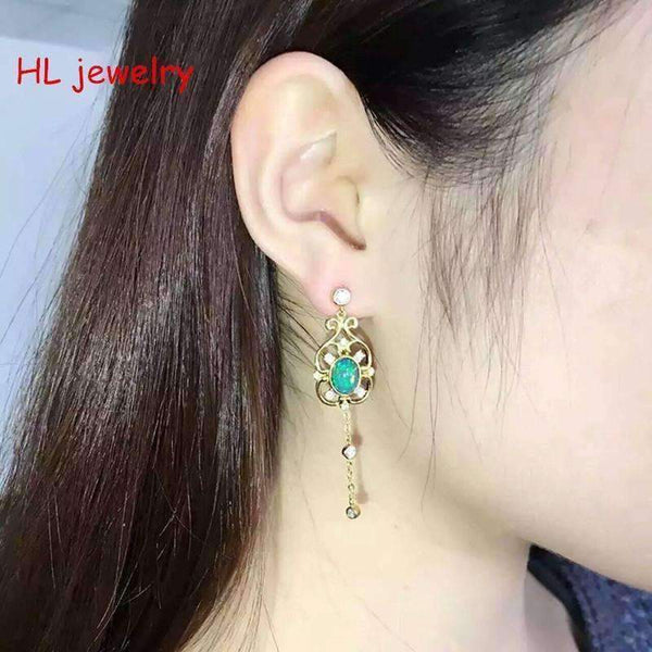 Planet Gates Australia Natural Fire Opal 6x8mm Oval 925 Sterling Silver Drop Earrings