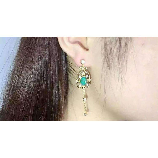 Planet Gates Australia Natural Fire Opal 6x8mm Oval 925 Sterling Silver Drop Earrings