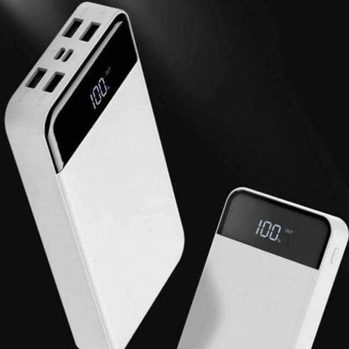 Planet Gates Australia / White 30000 mAh 4 USB mobile power LCD digital display portable charger bateria externa for iphone x Samsung xiaomi