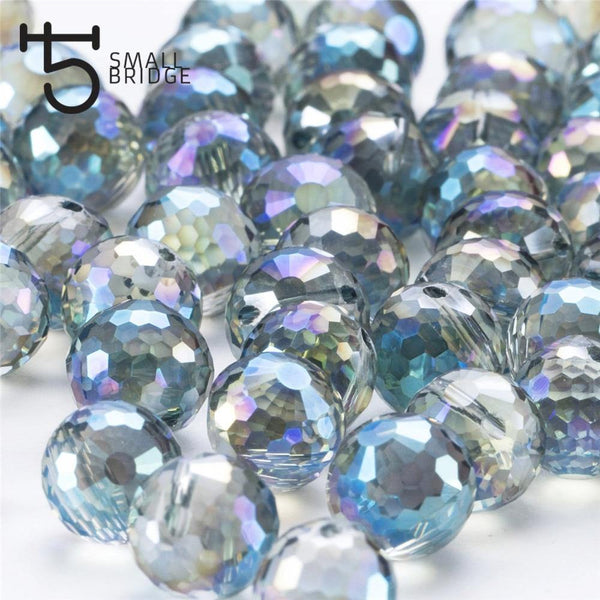 Planet Gates Austria Ab Color Faceted Large Crystal Beads for Jewelry Making Diy Bracelet Material Perles Loose Round Glass Beads X002
