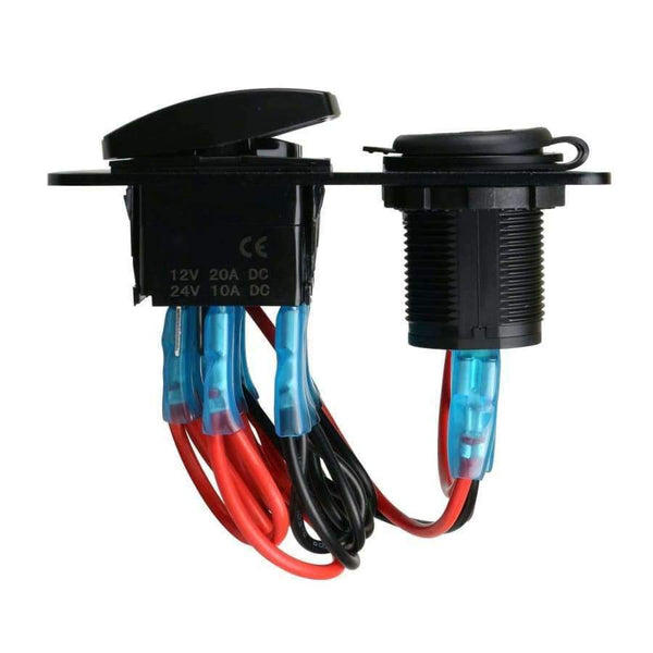 Planet Gates Auto Boat Marine Switch Panel 3 Gang Light On/Off Digital LED Voltmeter Combination Dual USB Car Charger Port Rocker Socket