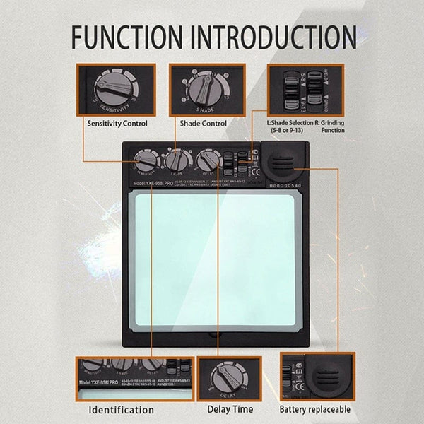 Planet Gates Auto darkening welding helmet/welding mask/MIG MAG TIG True Color/Real Color/4arc sensor/Solar cell (Grand-918I/958I)