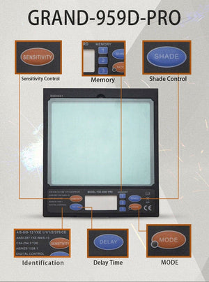 Planet Gates Auto darkening welding helmet/welding mask/MIG MAG TIG True Color/Real Color/4arc sensor/Solar cell (Grand-918I/958I)