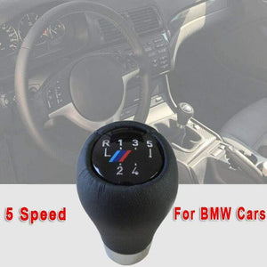 Auto Gear Shift Knob Leather Decals Cover For BMW M E87 E90 E36 E46 E91 E92 F30 5 Speed Black Interior replace Parts Trim
