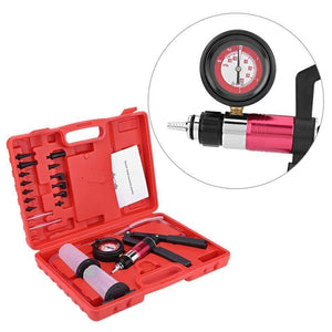 Planet Gates Auto Hand Held Vacuum Pump Pressure Tester Kit Brake Fluid Bleeder Test Tool Set with Adapters Car Accessories
