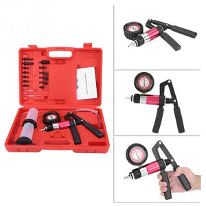 Planet Gates Auto Hand Held Vacuum Pump Pressure Tester Kit Brake Fluid Bleeder Test Tool Set with Adapters Car Accessories