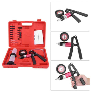 Planet Gates Auto Hand Held Vacuum Pump Pressure Tester Kit Brake Fluid Bleeder Test Tool Set with Adapters Car Accessories
