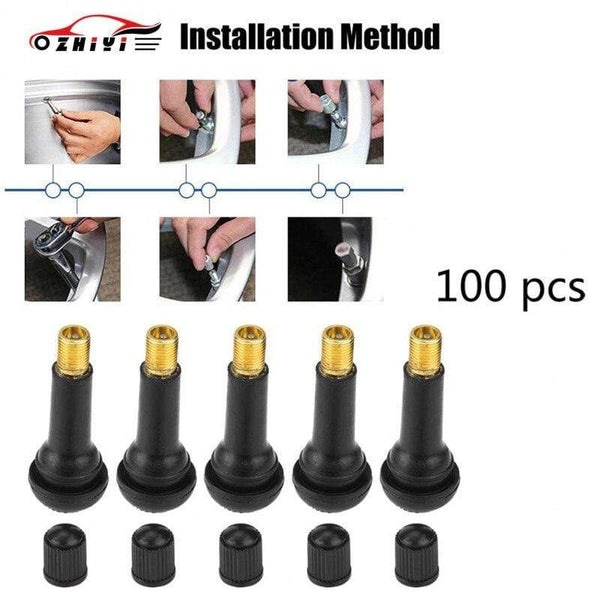 Planet Gates Auto Parts TR412, TR413, TR414 Valve Assembly Vacuum Tire Valve Automobile Black Rubber Valve Alloy Valve General Model