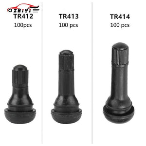 Planet Gates Auto Parts TR412, TR413, TR414 Valve Assembly Vacuum Tire Valve Automobile Black Rubber Valve Alloy Valve General Model