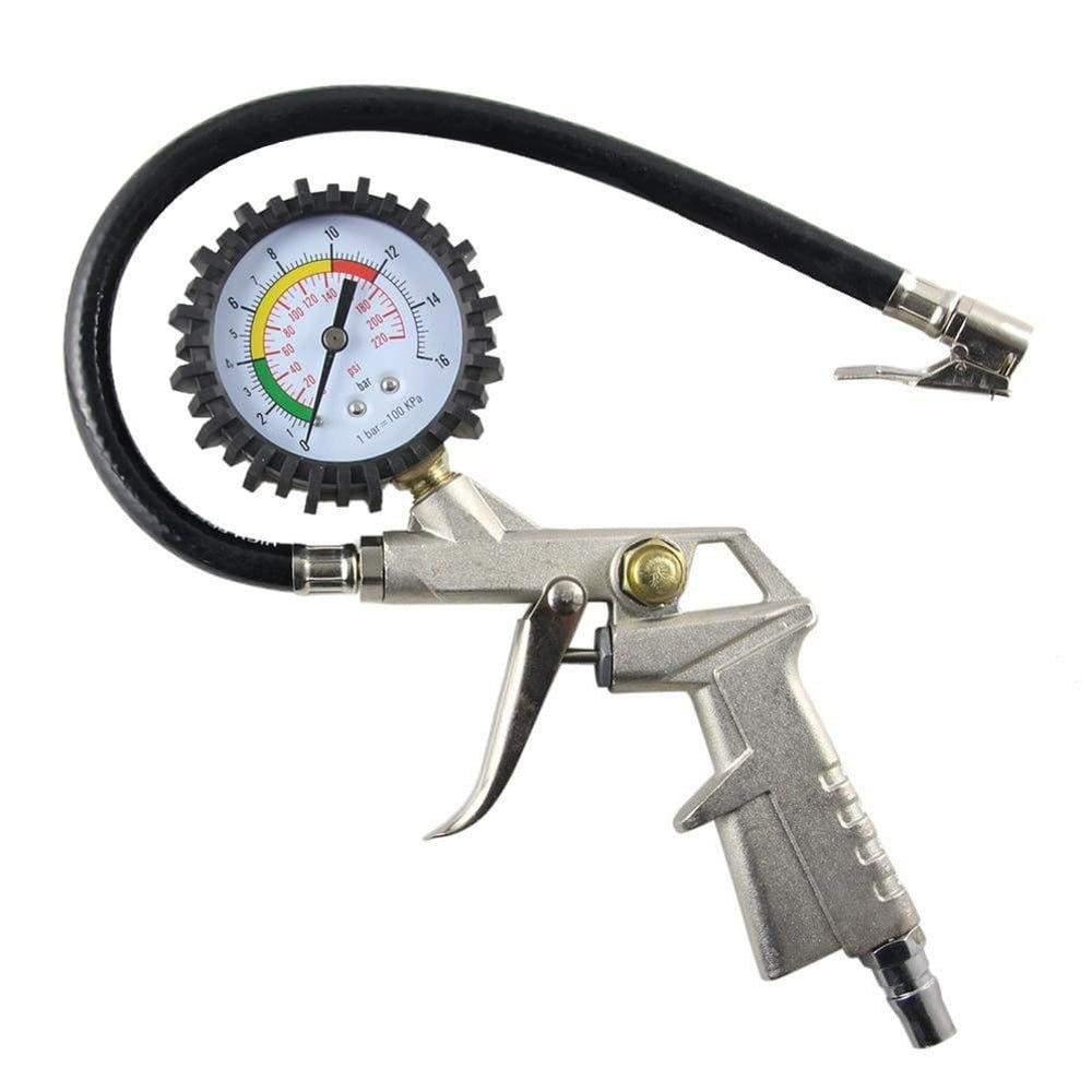 Planet Gates Auto Truck Type Tire Air Inflator Pressure Meter Dial Gauge Compressor Tool 15 BAR Tire Repair Tools car accessaries