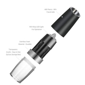 Automatic Milling Electric Gravity Pepper Grinder LED Salt Mill Kitchen Seasoning Grinding Tool GQ999