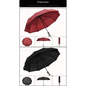 Planet Gates Automatic oversize reinforced umbrella three folding male female parasol Umbrella rain women Windproof business Umbrella