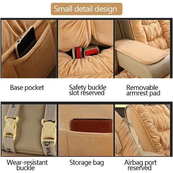 Planet Gates Automobiles Seat Cover Plush Car Seat Covers Interior Seat Cushion Warm Universal For Winter Protector Carpet Mats Accessories