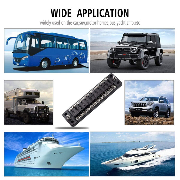 Automotive Blade Block Holder Fuse Box Holder 12 Way DC32V Holder for Car Truck Vehicle Marine Boat