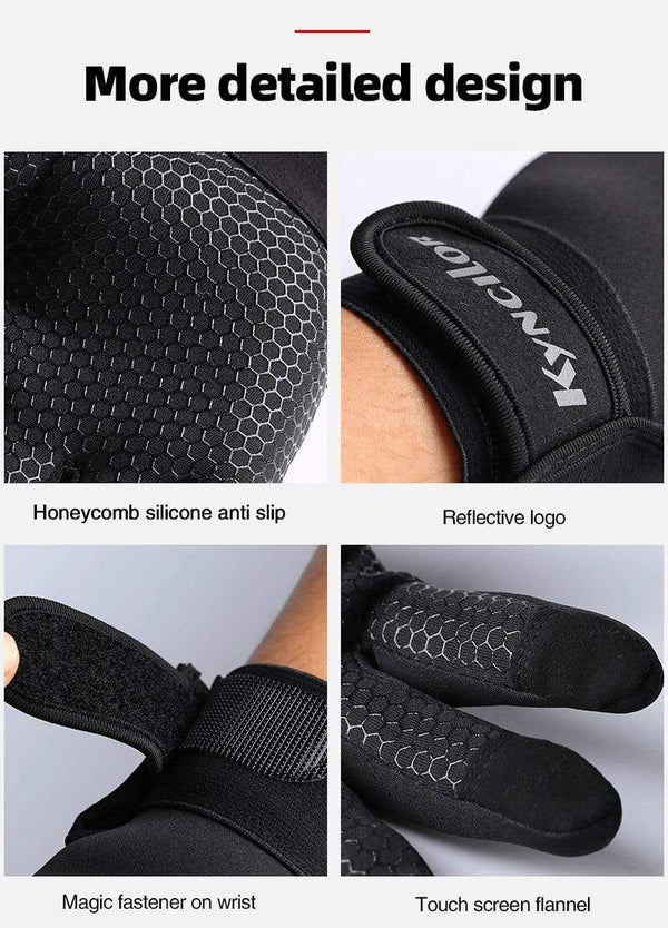 Planet Gates Autumn And Winter Outdoor Sports Men And Women Waterproof Windproof Warm Gloves Riding Touch Screen Zipper Ski Full Finger Glove