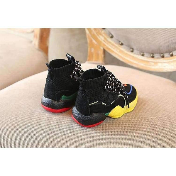 Planet Gates Autumn Children Black Casual Trainer Baby Boy Brand High Top Sneaker Girl Fashion Sport Shoe FH2215