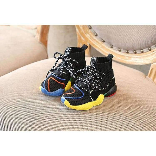 Planet Gates Autumn Children Black Casual Trainer Baby Boy Brand High Top Sneaker Girl Fashion Sport Shoe FH2215