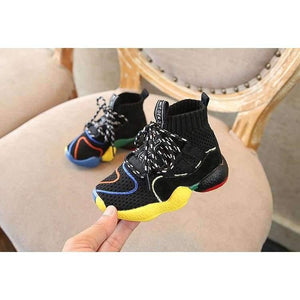 Planet Gates Autumn Children Black Casual Trainer Baby Boy Brand High Top Sneaker Girl Fashion Sport Shoe FH2215