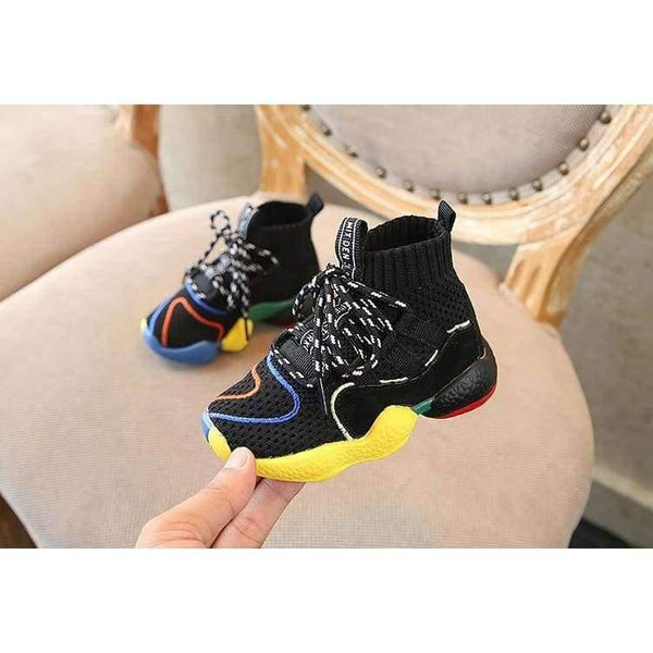 Planet Gates Autumn Children Black Casual Trainer Baby Boy Brand High Top Sneaker Girl Fashion Sport Shoe FH2215