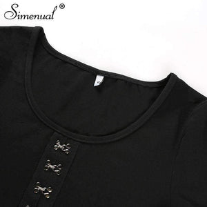 Planet Gates Autumn crop top long sleeve female t-shirt cotton slim sexy black fashion women's t-shirts 2018 soild basic tops tees
