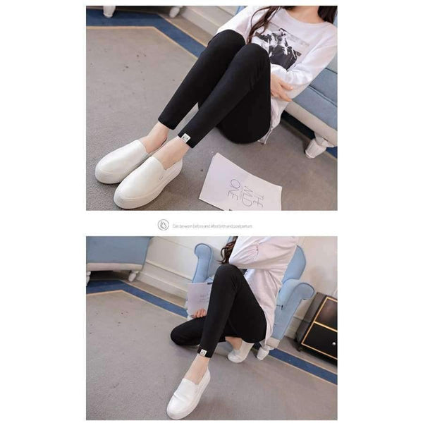 Planet Gates Autumn Fashion Skinny Maternity Legging Low Waist Across V Belly Knitted Pants Clothes for Pregnant Women Pregnancy
