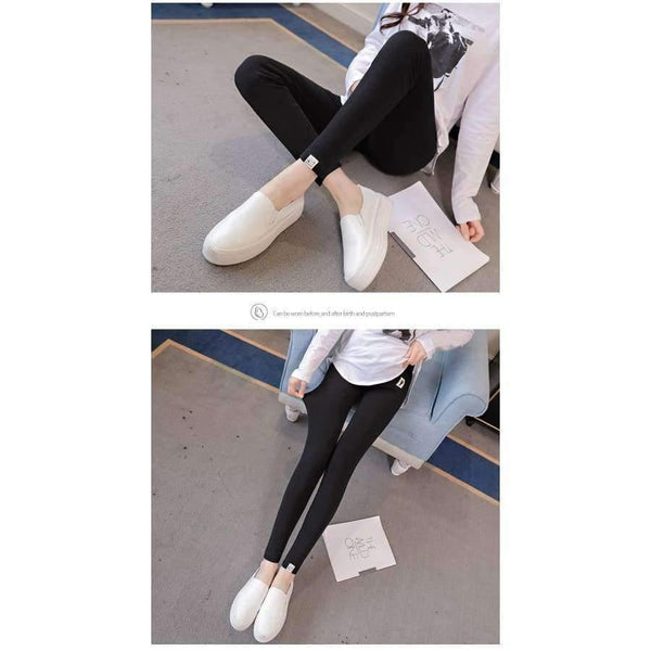 Planet Gates Autumn Fashion Skinny Maternity Legging Low Waist Across V Belly Knitted Pants Clothes for Pregnant Women Pregnancy