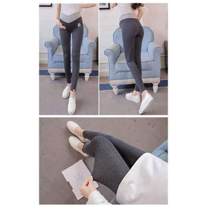 Planet Gates Autumn Fashion Skinny Maternity Legging Low Waist Across V Belly Knitted Pants Clothes for Pregnant Women Pregnancy