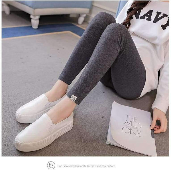 Planet Gates Autumn Fashion Skinny Maternity Legging Low Waist Across V Belly Knitted Pants Clothes for Pregnant Women Pregnancy