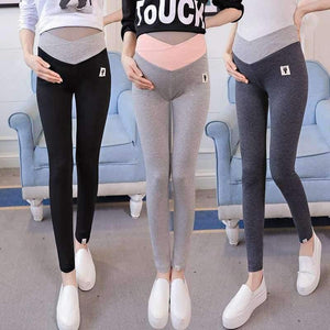 Planet Gates Autumn Fashion Skinny Maternity Legging Low Waist Across V Belly Knitted Pants Clothes for Pregnant Women Pregnancy
