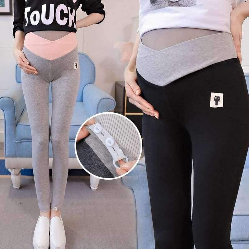 Planet Gates Autumn Fashion Skinny Maternity Legging Low Waist Across V Belly Knitted Pants Clothes for Pregnant Women Pregnancy
