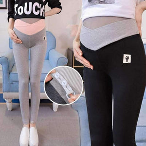 Planet Gates Autumn Fashion Skinny Maternity Legging Low Waist Across V Belly Knitted Pants Clothes for Pregnant Women Pregnancy