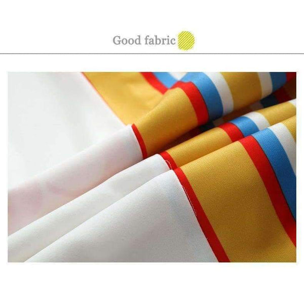 Planet Gates Autumn fashion women's sets cartoon embroidery patch designs striped long shirts+gauze skirts two pieces