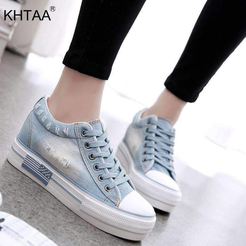 Planet Gates Autumn Flats Lace Up Canvas Women Vulcanized Shoes Platform Casual Girls School Shoe Fashion Sneakers Strip Ladies Footwear