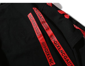 Planet Gates Autumn Hoodies Sweatshirts Men Hip Hop Punk Rock Long Sleeve Streetwear Ribbons  Fashion