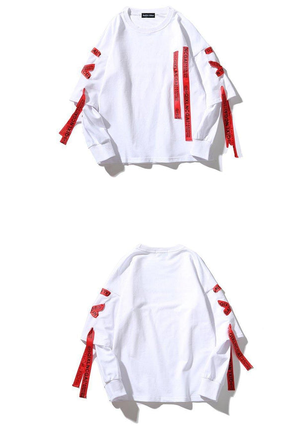 Planet Gates Autumn Hoodies Sweatshirts Men Hip Hop Punk Rock Long Sleeve Streetwear Ribbons  Fashion