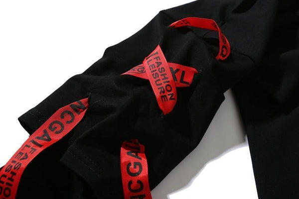 Planet Gates Autumn Hoodies Sweatshirts Men Hip Hop Punk Rock Long Sleeve Streetwear Ribbons  Fashion