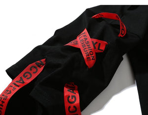 Planet Gates Autumn Hoodies Sweatshirts Men Hip Hop Punk Rock Long Sleeve Streetwear Ribbons  Fashion