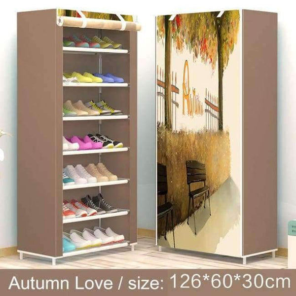 Planet Gates Autumn Love Shoe rack 8-layer 7-grid Non-woven fabrics large shoes rack stand removable shoe storage for home Living room furniture