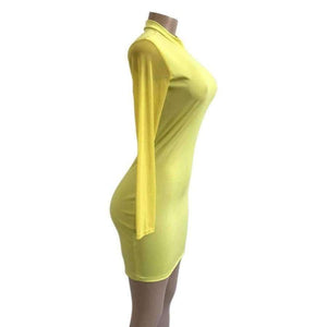 Planet Gates Autumn Net Yarn Long Sleeve Mini Bodycon Dress Dresses Autumn Winter Sexy Women Casual Party Club Black Dress Vestidos