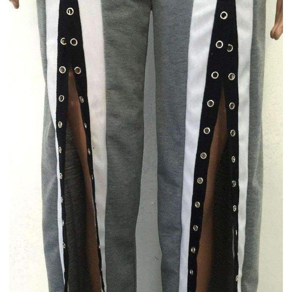 Planet Gates Autumn new fashion Ladies Striped suits with Button Casual Pullover Top Women Sets Female Clothes Split pants QZ2436