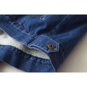 Planet Gates Autumn Winter denim jacket women long sleeve lambswool jean jackets with buttons basic coat streetwear  902133