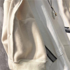 Planet Gates Autumn Winter New Sweatshirt Men's Loose Buttons Student Hoodies All-Match Plus Velvet Thick Casual Solid Color