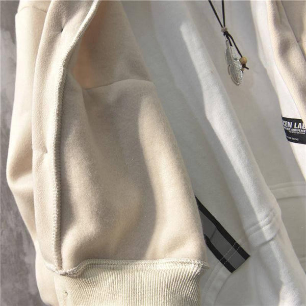 Planet Gates Autumn Winter New Sweatshirt Men's Loose Buttons Student Hoodies All-Match Plus Velvet Thick Casual Solid Color