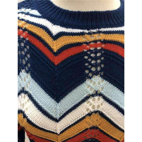 Planet Gates Autumn Winter Women Colorful Striped Sweater 2018 Casual Long Sleeve O-neck Knitted Pullovers Female Tricot Knitwear